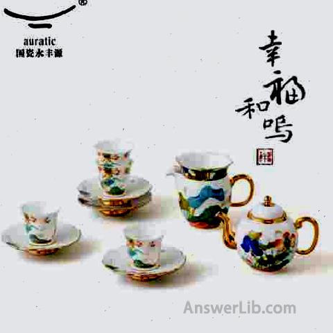 Auratic National Porcelain Yongfengyuan Happiness and Ming 12 -headed tea set