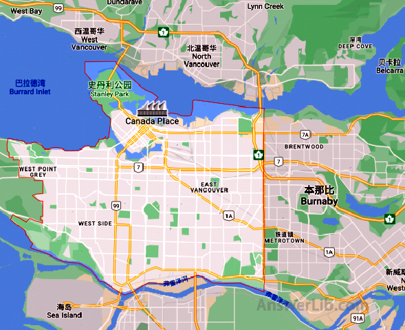 Map of Vancouver