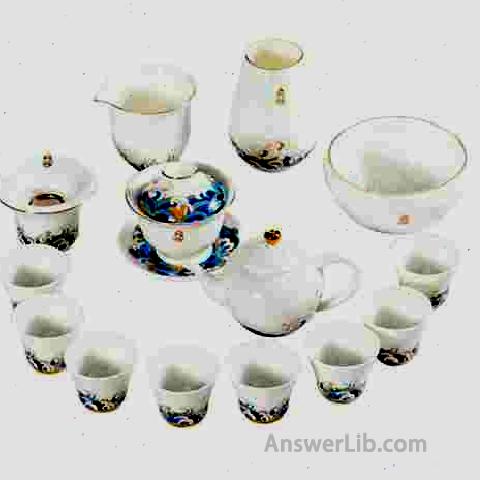 Becware Tide Fusheng Sheep fat jade 15 -piece tea set set