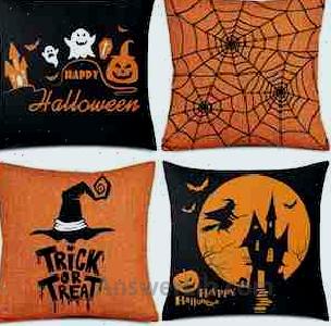 Whaline 4 Pieces Halloween Pillow Case