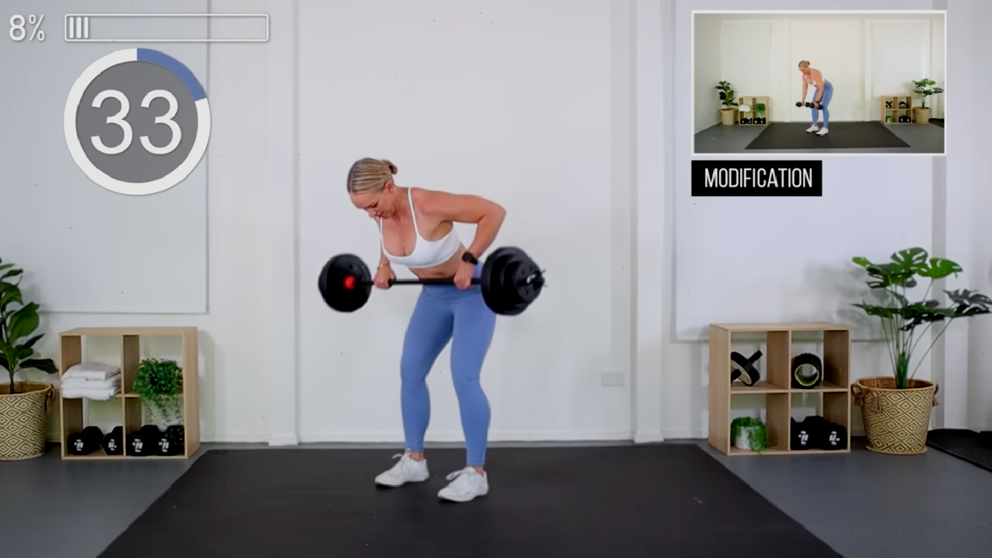 Use barbells for barbell row (Barbell Row)