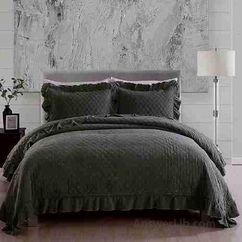 Best Romantic Design Bed: JML Stone Washed Microfiber 3 Pieces BedSpreams Coverlet with Ruffle