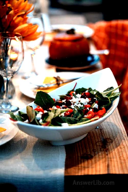 White ceramic bowl vegetable salad