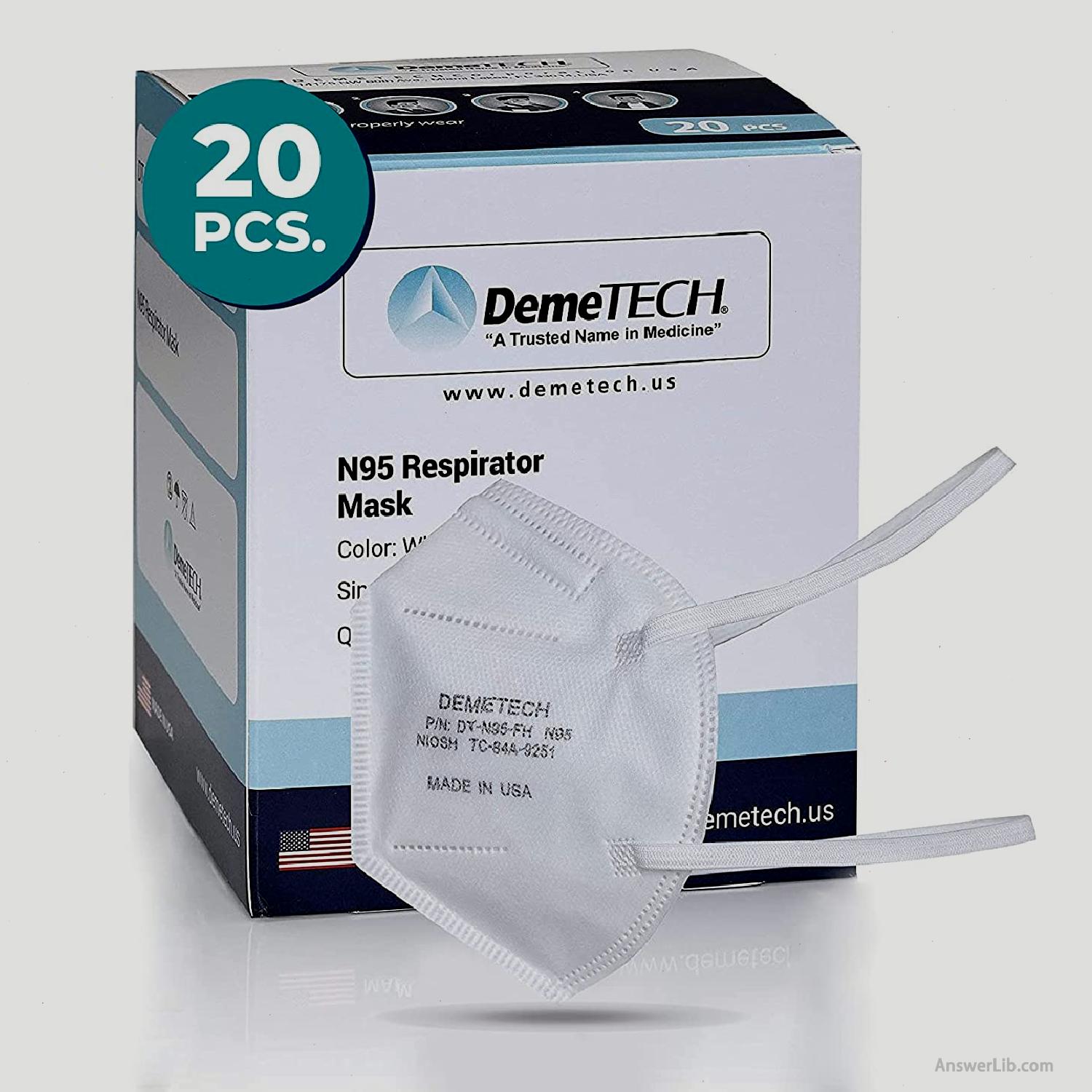 Adult N95 mask: Demetech Niosh N95 Respirator Face Mask