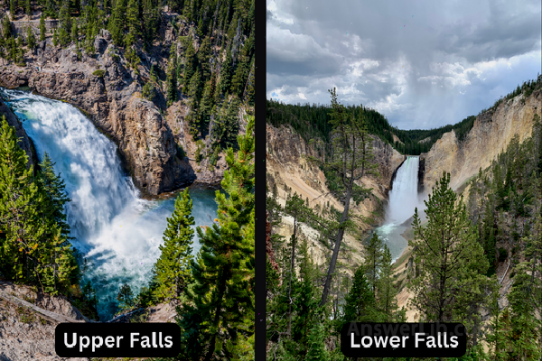 Upper Falls and Lower Falls of Grand Canyon