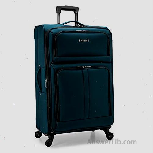 U.S.Traveler Anzio Softside Expandable Spinner Luggage Teal Checked Large