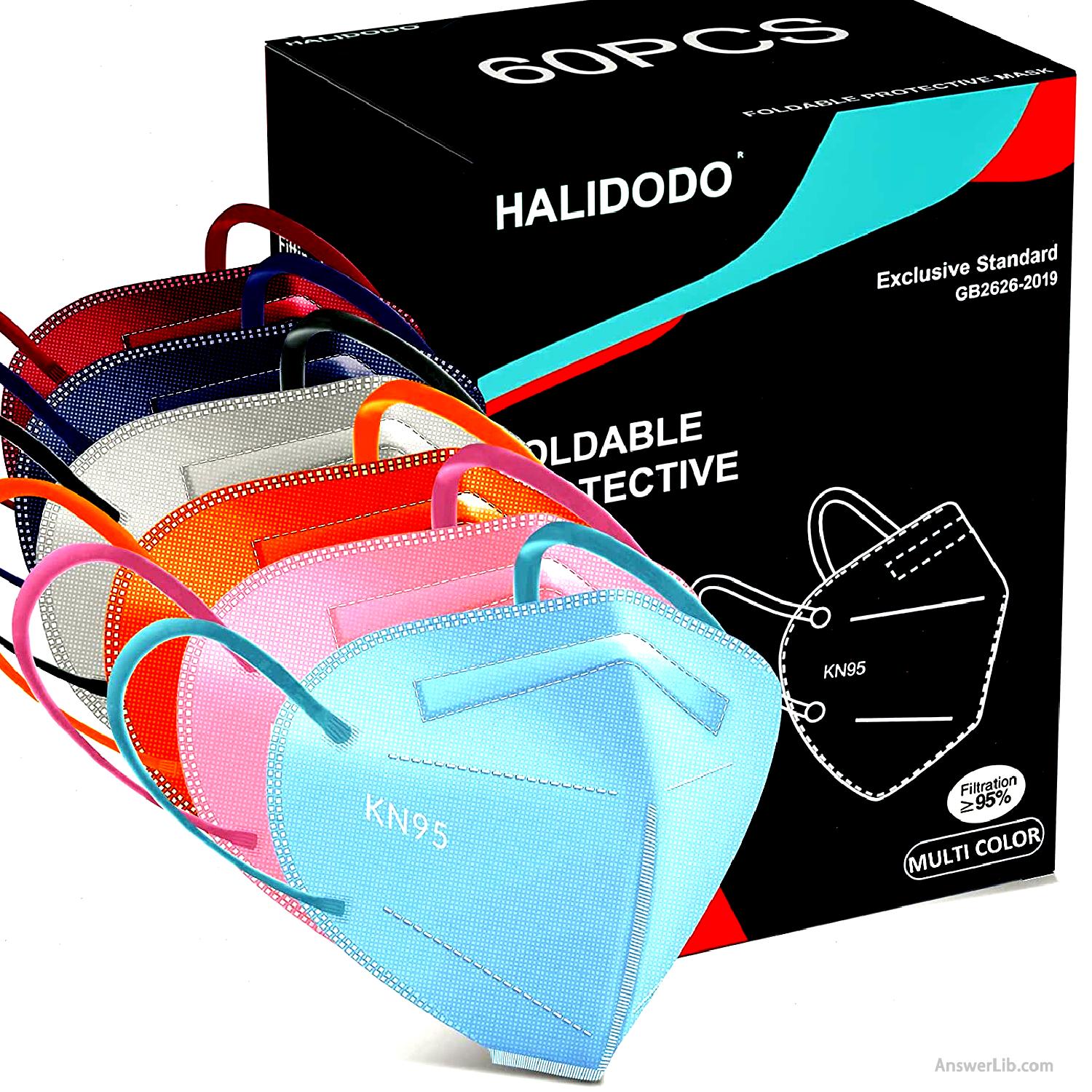 Adult KN95 mask: Halidodo Individually Wrapped KN95 FACE MASK