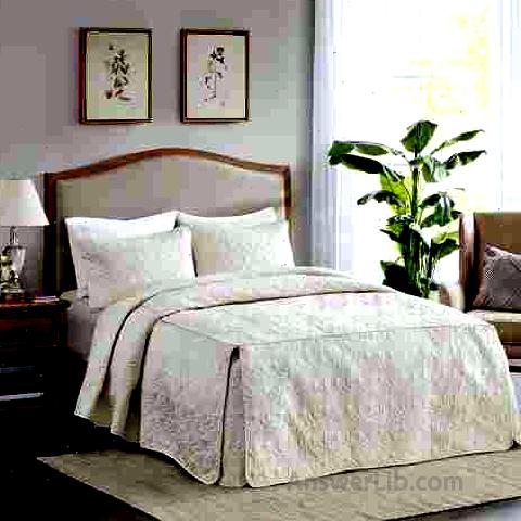 Best Following bed photos: Madison Park Quebec Fitted BedSpream Classic Traditional Design All Season