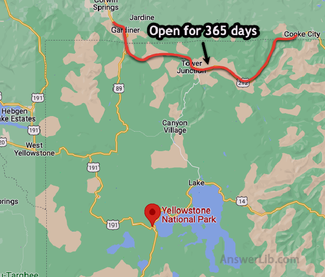 Yellowstone road that is open 365 days