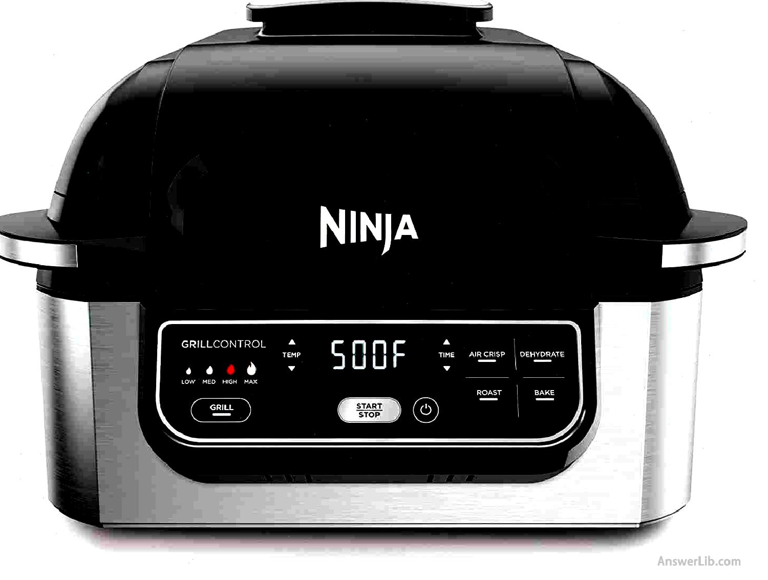 NINJA barbecue oven with air fried function: Ninja Ag301 Foodi 5-INDOOR GRILL with Air Fry