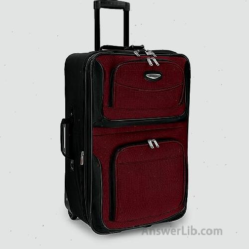 Travel Select Amsterdam Expandable Rolling Upright Luggage Burgundy Checked Medium