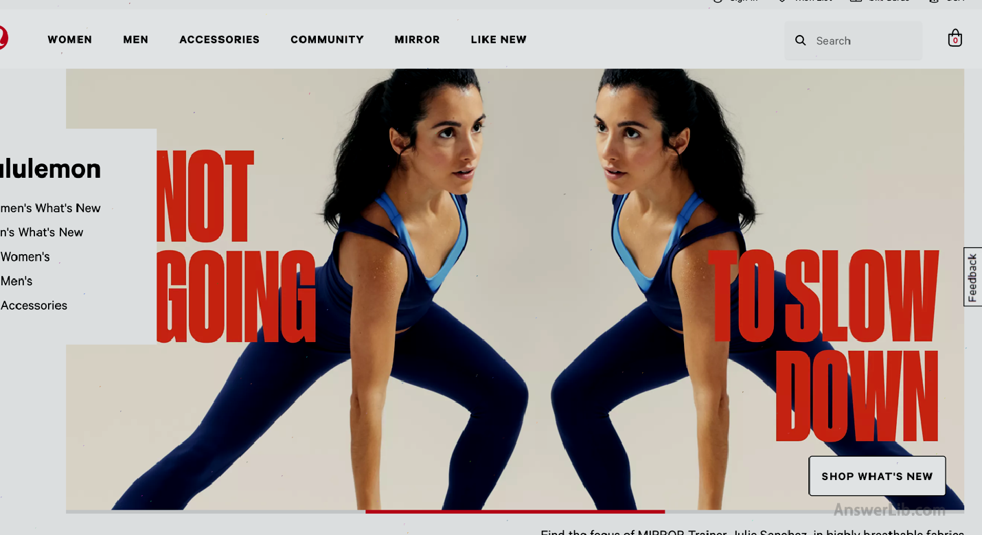 Online Shopping Website -Lululemon