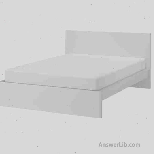 MALM Bed frame, high, white/Luröy, Queen