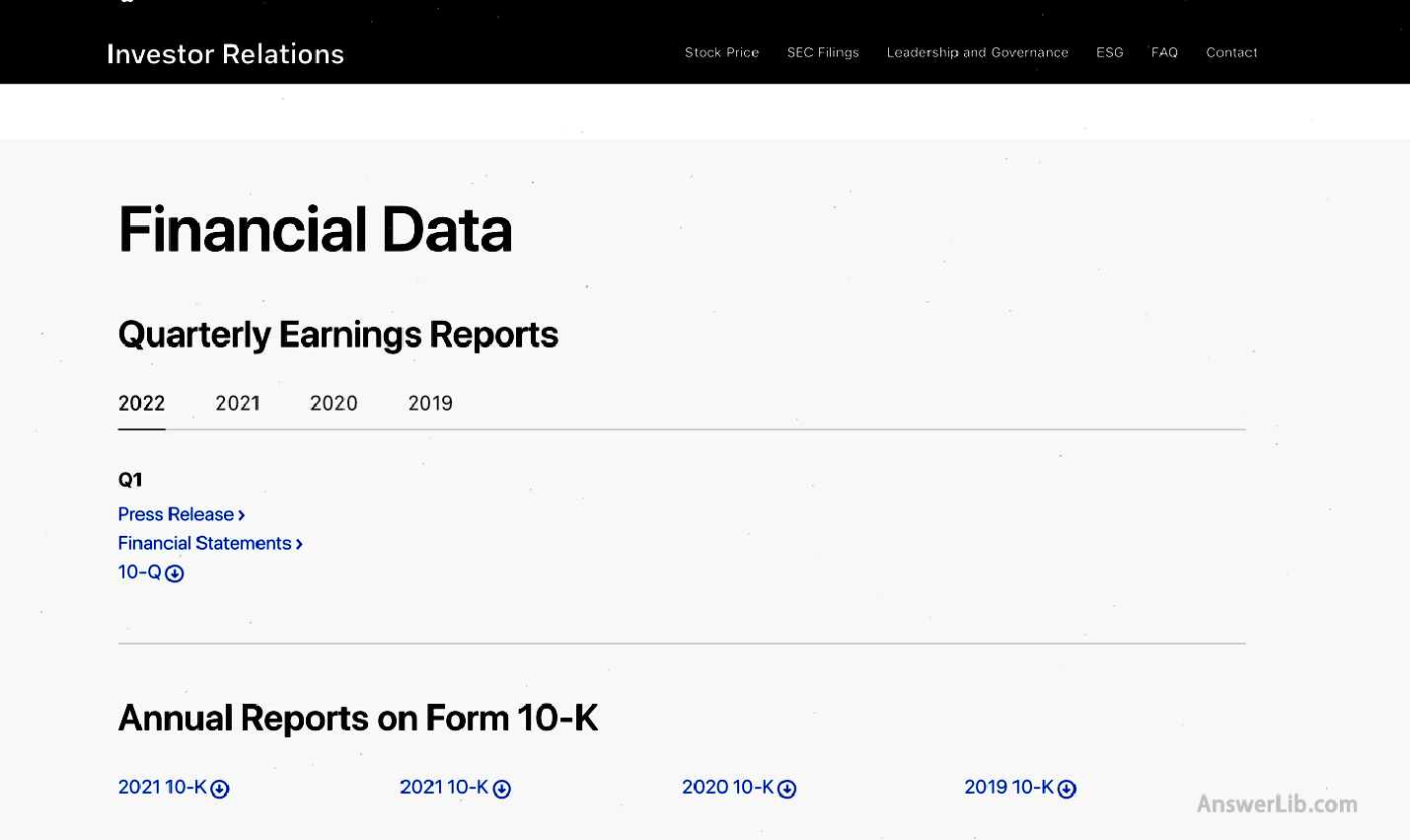 Drop the page to the Financial Data section, click the Financial statements connection of the corresponding cycle