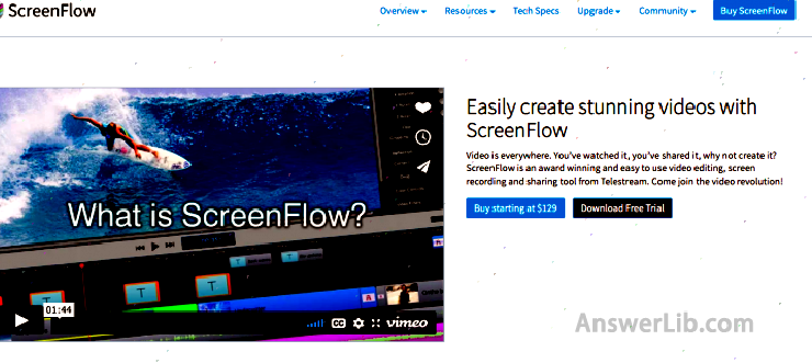 Support MAC screen recording software: ScreenFlow screen recording software