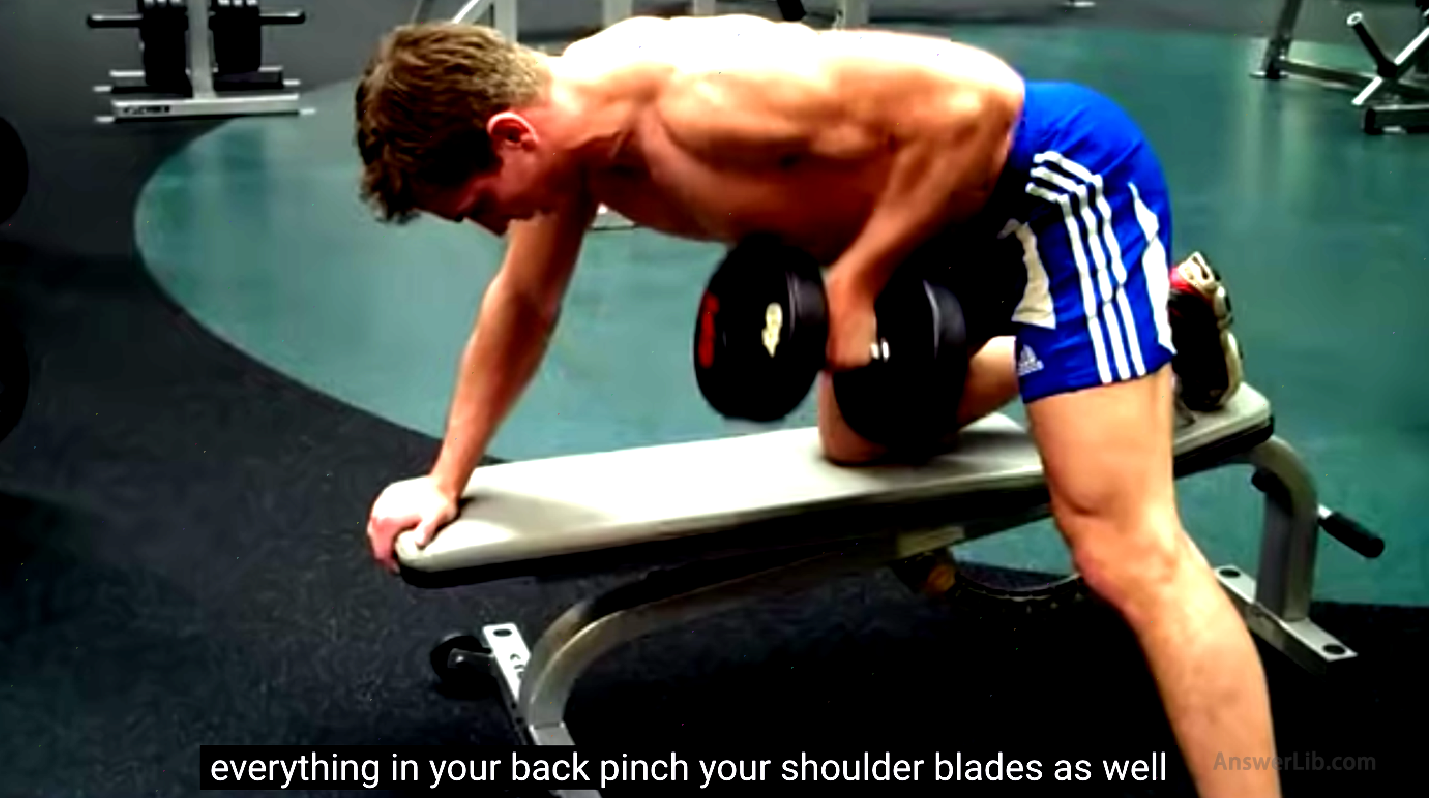 Use dumbbells for dumbbells, single-arm rowing