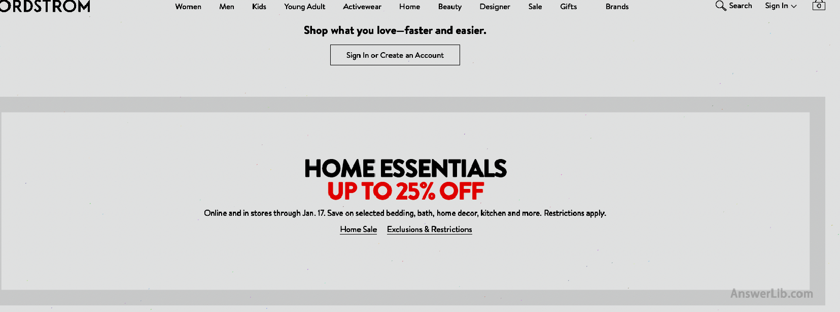 Online shopping website-nordstrom