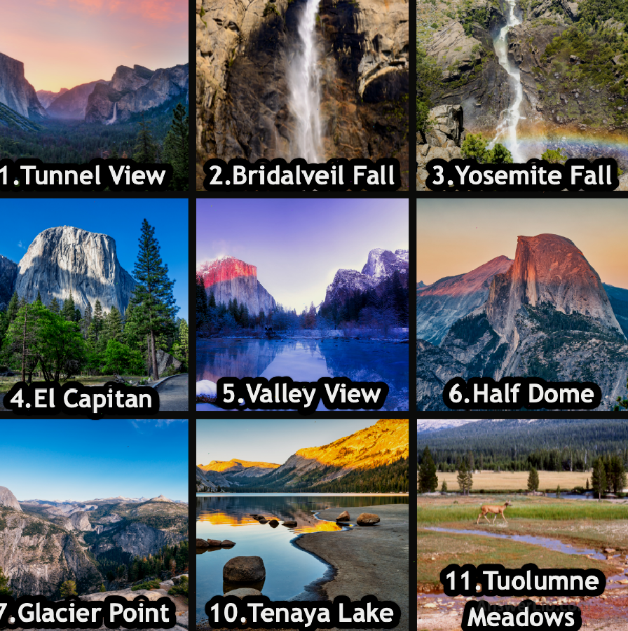 Yosemite Points of Interest Pictures