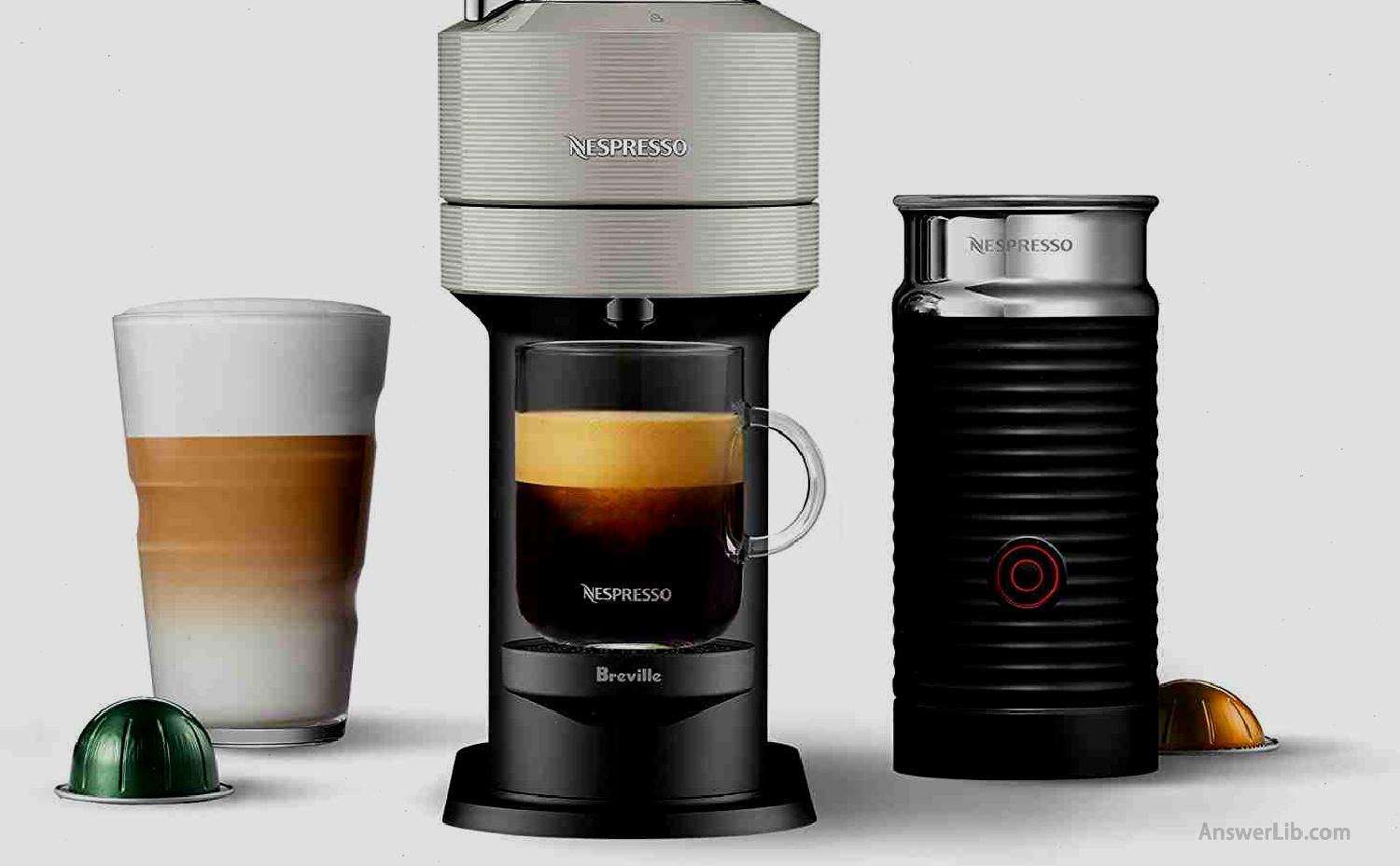 Best Breville Nespresso Capsule Coffee Machine: NESPRESSO BNV550GRY VERTUO NEXT ESPRESSO MACHINE