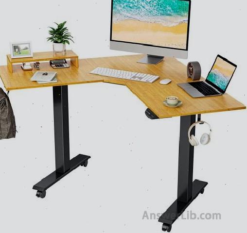 L-type desktop electric lifting table: Fezibo L-Shaped Electric Standing Desk