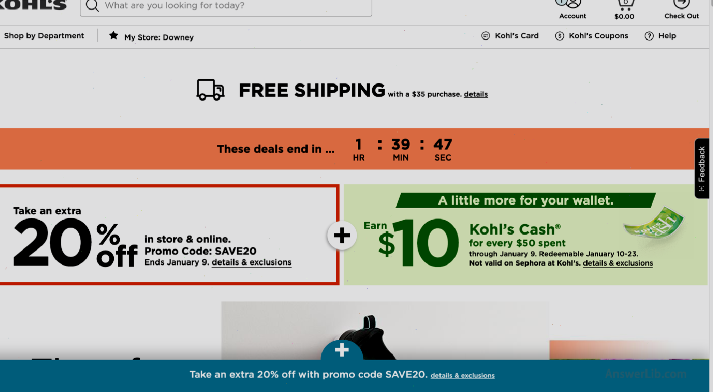 Online Shopping Website -KOHLS