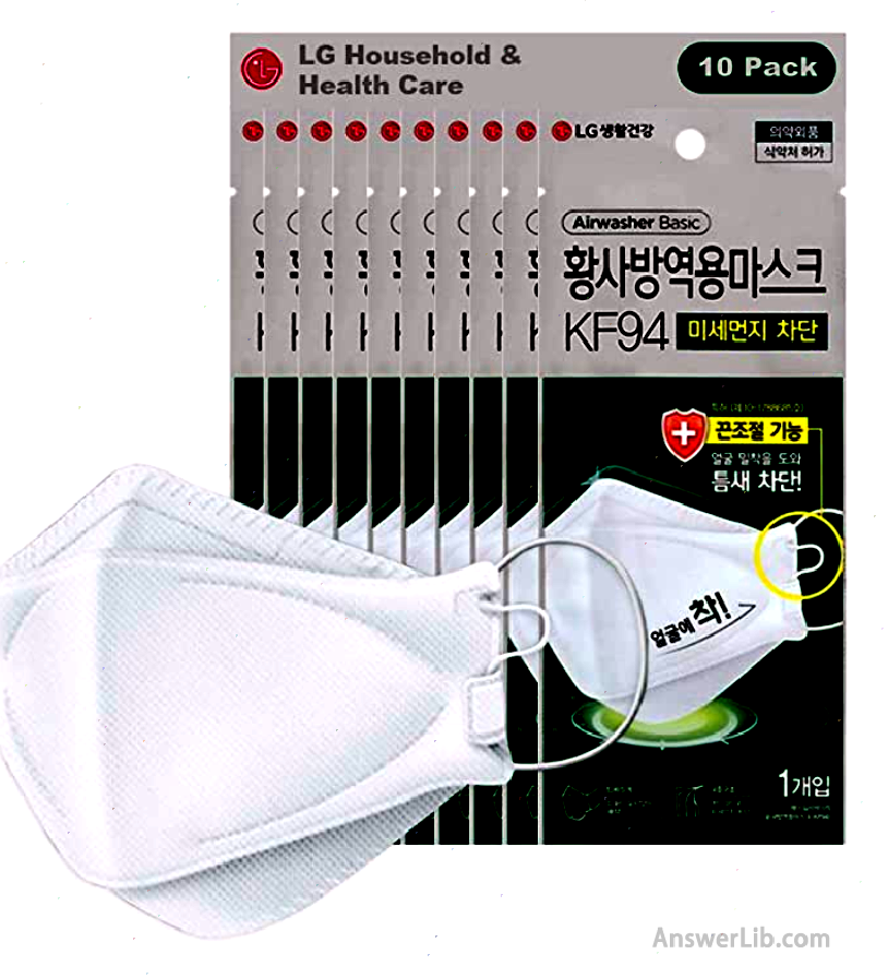 Adult KF94 mask: LG Airwasher KF94 Disposable Face Masks