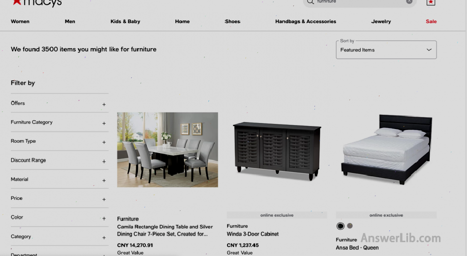 American Furniture Store: MACY 'S