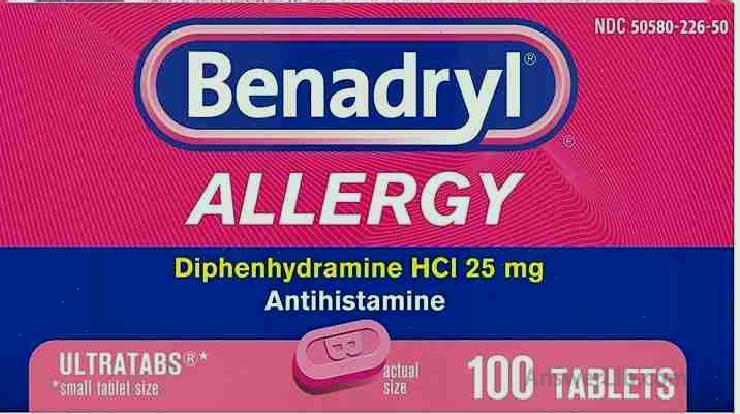 Benadryl anti-histamine cache tablet