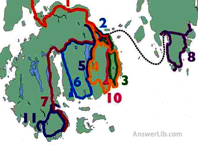 Small map of Island Explorer bus routes