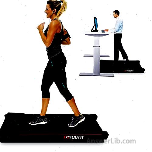 GOYOUTH 2 in 1 Under Desk Electric Treadmill Motorized Exercise