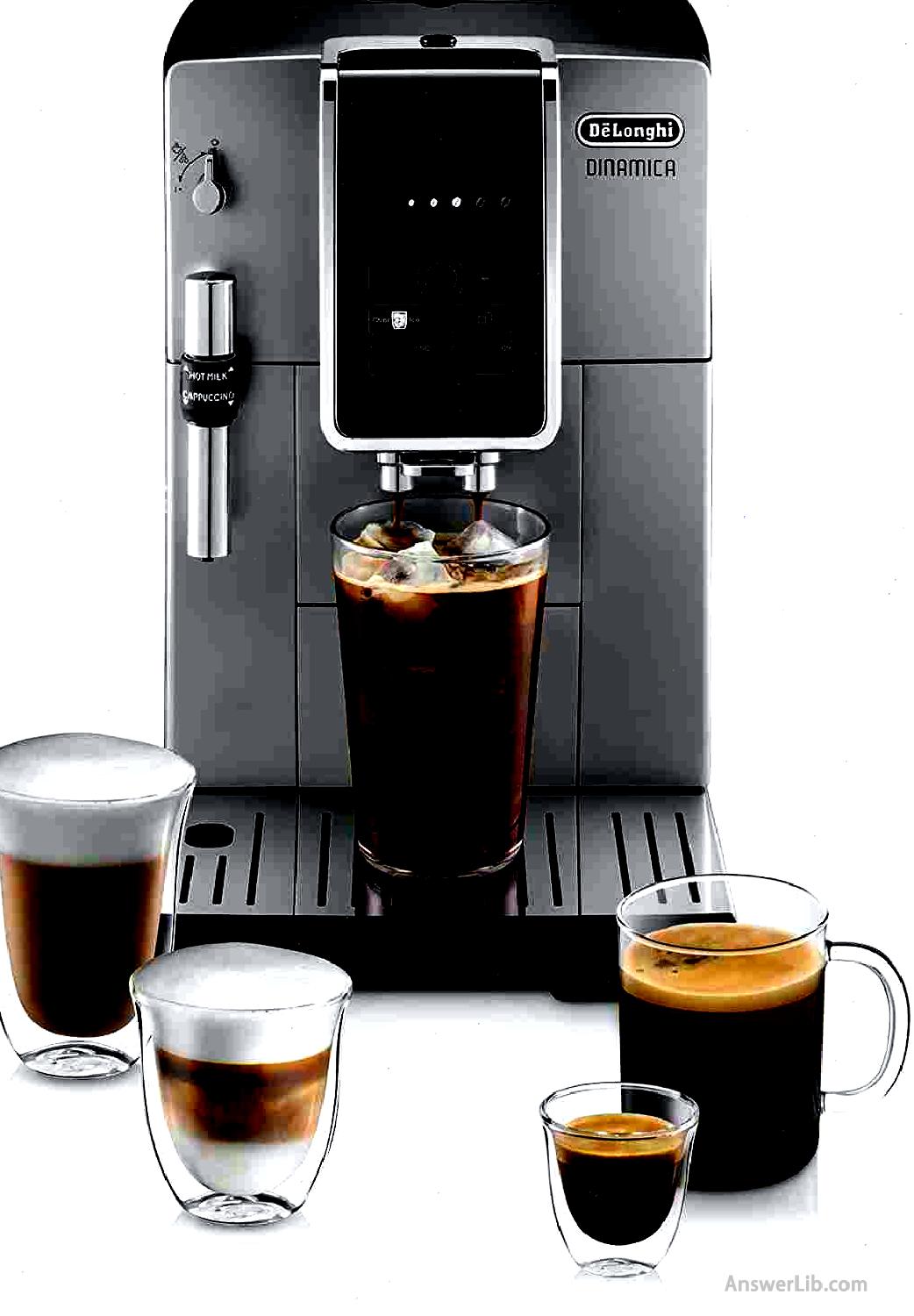 The Delong coffee machine that is most suitable for making ice coffee: De’longhi Dinamica Ecam35025sb Truebrew Over Ice ™ Fully Automatic Coffee and Espresso Machine, with Premium Adjustable Frother