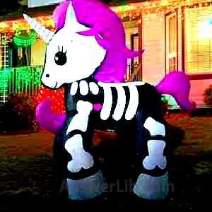 GOOSH 5.2FT Height Halloween Inflatables Outdoor Skeleton Unicorn