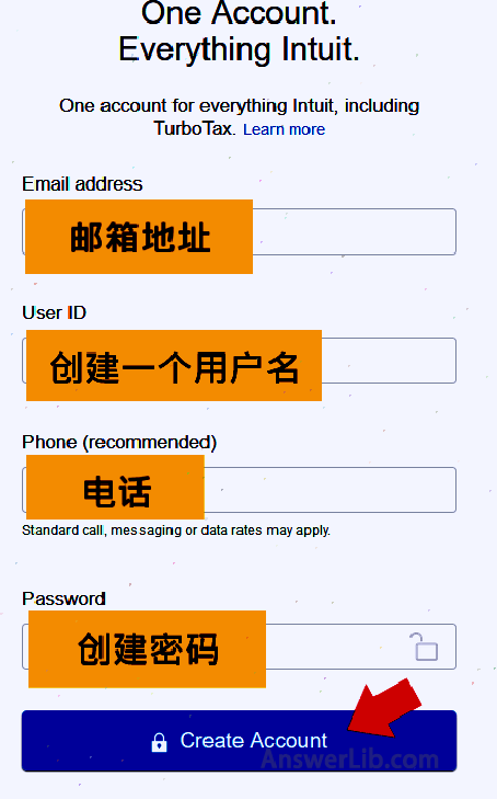 Turbotax creates an account