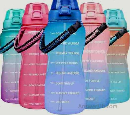 Giotto Large Half Gallon64OZ Motivational Water Bottle with Paracord Handle Straw