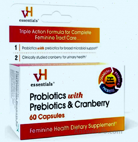 vH essentials Probiotics with Prebiotics and Cranberry Feminine Health Supplement