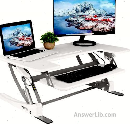 The lifting platform that can be placed on the existing table: vivo Stand up Desk Converte-white