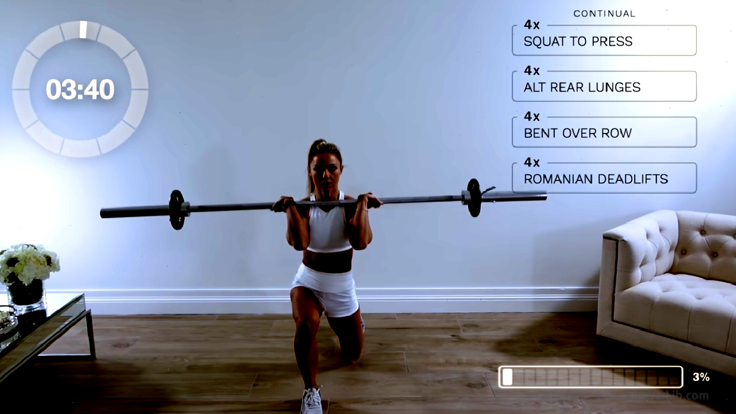 Use barbells to squat (LUNGET)