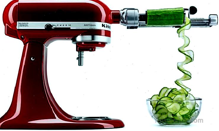 Metal food slicer: Kitchenaid Spiralizer Plus Attachment with Peel, Core and Slice