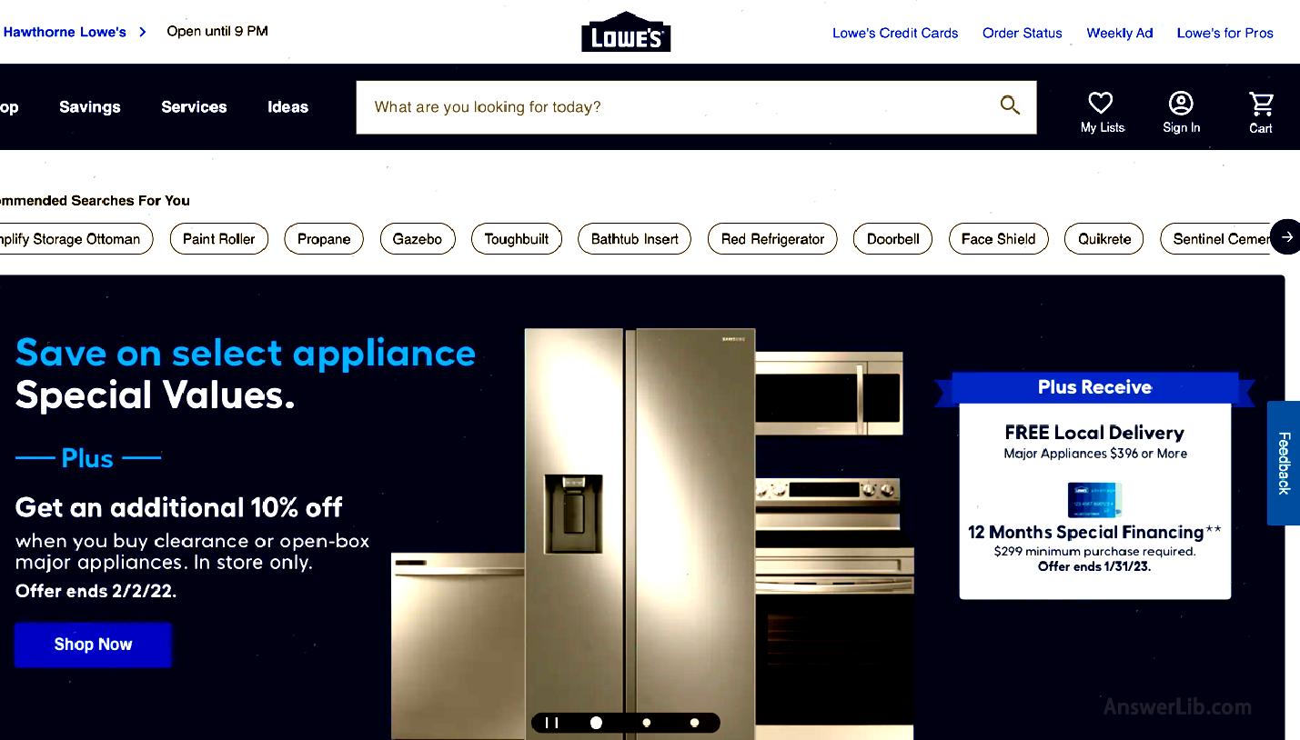 Online Shopping Website -LOWES