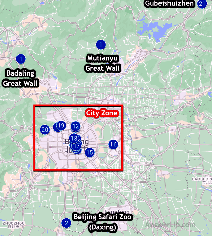 Location of Beijing Points of Interest