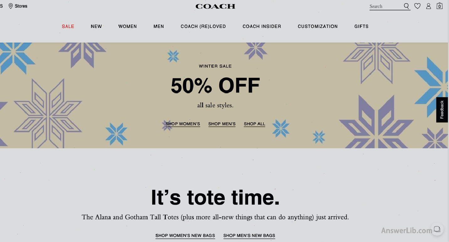 Online Shopping Website -Coach