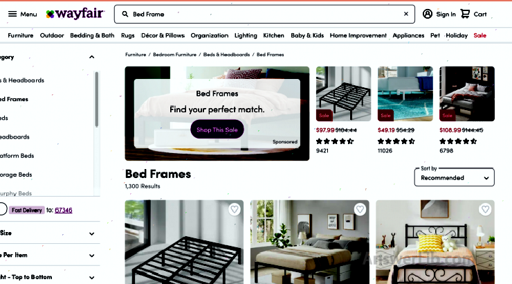 Purchase bed frames from Wayfair