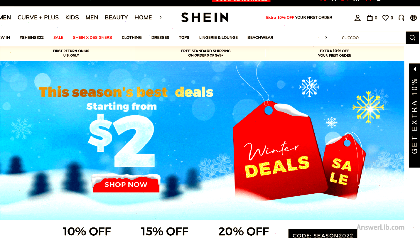 Online Shopping Website -Shein