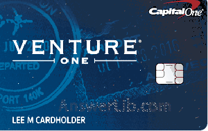 Best Basic annual free flight mileage reward credit card: Ventureone Rewards for Good Credit from Capital One