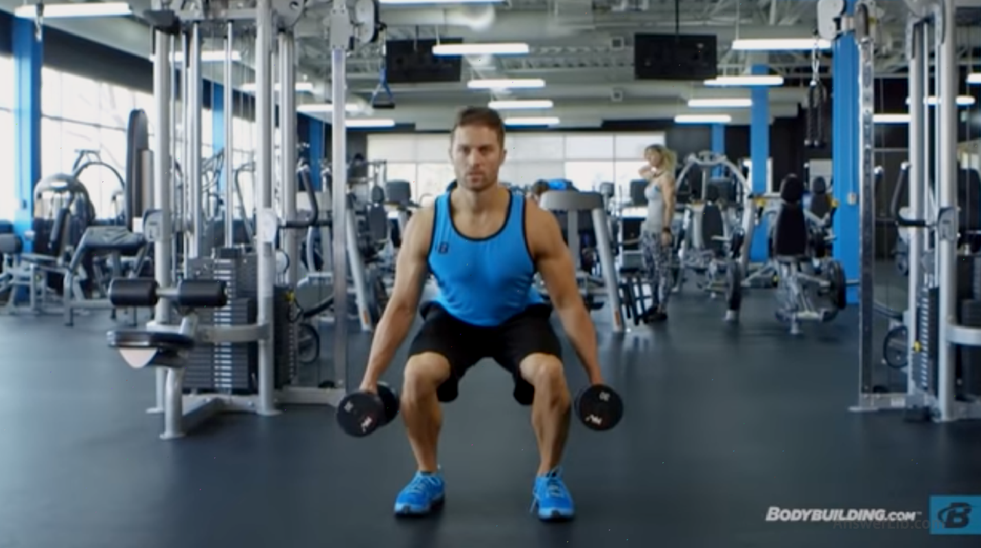 Use dumbbells to perform dumbbell squats